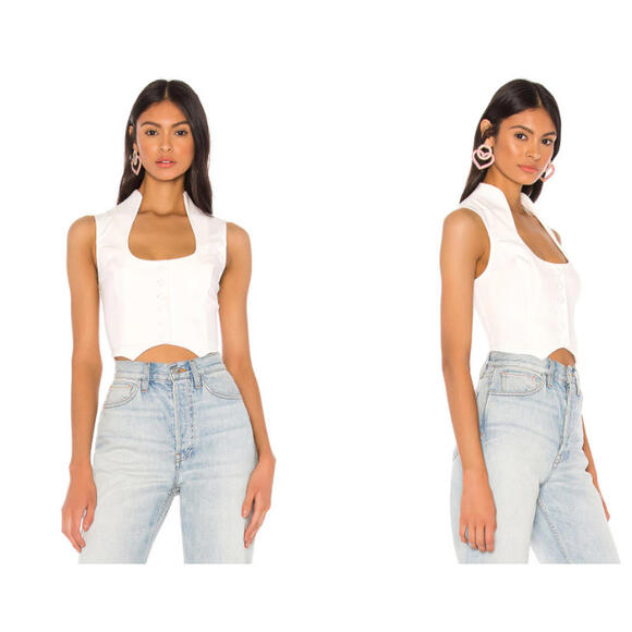 superdown Tops - superdown Frasier Top in White Sleeveless M NWT $58